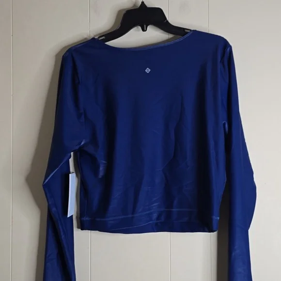 Antonio Melani Active Runched Crew Neck Long Sleeve Fitted Crop Top XL - Picture 7 of 10